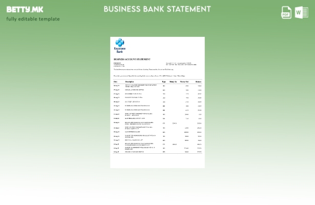 модерен стил Нигерија Кистон банка организација сметка Извештај за Word и PDF Ша